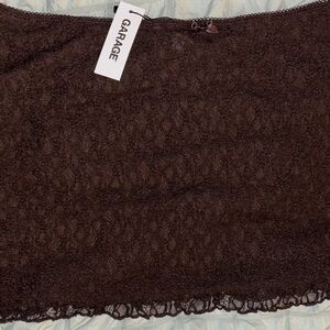 Garage Brown Lace mini skirt